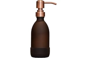 ORDINARY BETTER Amber Glass Rose Gold Hand Soap Dispenser 500ml and 250ml Options - Matte Glass & Non-Slip Base - Great Kitchen or Bathroom Soap, Conditioner or Shampoo Dispenser (Rose Gold, 250ml)