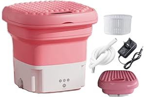 Baoatra Mini Portable Washing Machines Folding Washing Machine Mini Foldable Washing Machine Mini Washing Machine Portable Washing Machine for Wash Baby Clothes Apartment Dorm Travelling Gift,Pink
