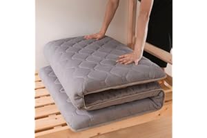 YOUGANG Materasso futon giapponese, tappeto tatami, letto singolo/matrimoniale/queen size, materasso pieghevole a pavimento, portatile da viaggio e da campeggio (grigio, 80 x 190 cm)