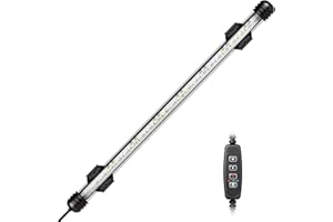 ‎IREENUO IREENUO LED Aquarium Beleuchtung, Aquarium Tauchlampen mit Timer, Blaue und Weiße Farbwechsel Unterwasser Licht für 40–60 cm Tank
