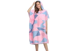 FLYILY Serviette Poncho Ultra légère et, Surfing Changement Serviette Robe avec Capuche Microfibre