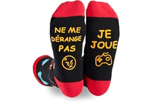 FLYWIND Cadeau Homme Noël Chaussettes Humour Homme Jeux, Chaussettes Fantaisie Drôle Amusant Cadeau Anniversaire Papa Fête des Pères