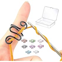 STOBOK 8pièces Anneaux De Tricot Réglables Boucle Pour Doigts Guide De Fil Pour Tricotage Et Couture Accessoires Élégants Et