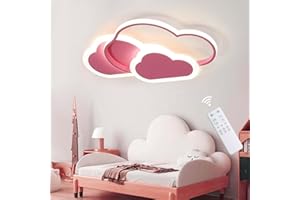 ZEKEI Lampadario Cameretta Bambina Plafoniera Led Soffitto, 52CM Telecomando 3000-6000K Lampadario Nuvola Cameretta, Lampade Cameretta Bambina Soggiorno Camera da Letto Bambino 42W