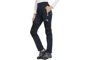 DAFENP Pantaloni Trekking Donna Invernali Impermeabile Pantaloni Sci Termici Softshell Pantaloni Neve Montagna Escursionismo Caldo All'aperto