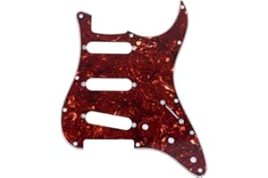 Musiclily Pro 11 Agujeros SSS 72 o 64 Strat Pickguard Golpeador Guitarra para MIJ JPN Japan Stratocaster, 4 capas Vintage Tortoise