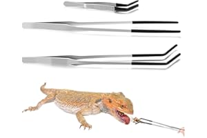 Ouligay 3 Stück Aquarium Pinzette Lang 27 cm Edelstahl Futterzange für Reptilien, Gerade und Gebogen Spitze Lange Pinzette mit Gummispitze Futterwerkzeug für Eidechsen Wasserpflanze Pflanzenpinzette