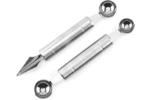 HRASY 2 cucchiaini da melone per frutta e carving Tools, formine per melone, frutta, insalata, taglierino, cucchiaio da cucina multifunzione
