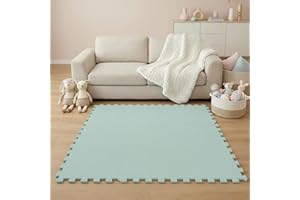 LittleTom 18 Piezas Alfombra Bebé Desde el Primer Mes - 30x30 Colchoneta de Espuma EVA Acolchada - Superficie Puzzle Antideslizante para Niños Pequeños - Suelo Protector para la Habitación Infantil