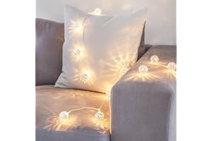 Lights4fun Indoor Moroccan Tangier String Fairy Lights 16 Warm White LEDs Plug in with Rocker Switch 3m