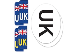REACTIVE BRANDS SAFESIGN (6 Pack) UK Car Stickers for Europe GB Stickers for car UK car Sticker Number Plate Stickers - Vinyl Self-Adhesive - Union Jack Replaces EU Flag