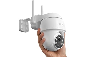 COOAU Security Camera Outdoor Wireless with 2K, 360° PTZ Camera with Colour Night Vision, Rechargeable Battery CCTV Camera, 2.4G WiFi Camera (Battery Camera)