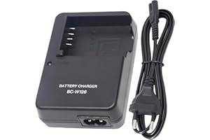 ROOXILOO BC-W126 NP-W126 NP-W126S Chargeur de Batterie Compatible avec Fujifilm FinePix X100VI, X100V, X100F, X-A5, X-A10, X-E4, X-Pro2, X-Pro3, X-T1, X-T2, X-T3,X-T10,X-T20,X-T30,X-T30 II Appareil Photo