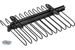 Emuca - Pantalonero extraíble para Armario, Perchero Extraible para 11 Pantalones, Pintado Negro, Acero