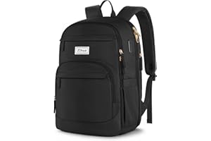 ETRONIK Laptop Backpack Women, 15.6 Inch Anti Theft Laptop Rucksack Bag with USB A & C Charging Port, Water Resistant Travel Backpack, Large Stylish Computer Backpacks for School, Work, College, Black