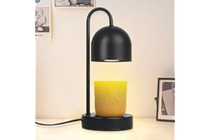 YudouTech Dimmable Candle Warmer Lamp - Candle Wax Warmer Lamp with 2 * 50W Bulbs,Candle Melting Light for Bedroom and Living Room Decor,Candle Lamps for Small Size Jar Candles,Black