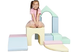IGLU Soft Play SET 21 Foam Block Equipment XL Softzone Shapes Activity Toys - 10 Shape Set (light pastel)