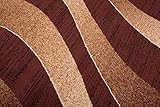 TEPPICH WOHNZIMMER DESIGNER WELLEN MUSTER MELIERT IN BRAUN CREME NEU S – XXL (300 x 400 cm) - 3