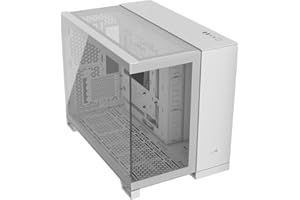 CORSAIR 2500X mATX PC-Gehäuse Aus Gehärtetem Glas - Ohne Lüfter - Zweikammer-Design - Große Kühlungsflexibilität - Kompatibel Mit Reverse Connection Motherboards - Weiß