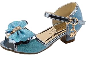 Jiaduowang Girl Shoe High Heels Sandals Dress Shoes Court Sequin Glitter Princess Sandals Dress Crystal High Shoes for Girls