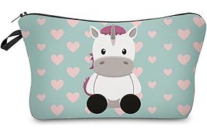 LEUCHTBOX Modische Kulturtasche Kosmetikbeutel Schminktasche Make-Up Bag Kulturbeutel Wasserabweisend Originelle Print-Motive für Reisen, Urlaub und Alltag (Baby Einhorn)