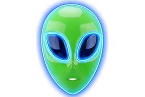Silom Halloween LED Alien Mask, LED Light up Mask 3 Modes Lighted Face Mask for Festival Cosplay Halloween Costume Masquerade Parties Carnival Adult Boys Girls Gifts