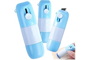 Nuelreva 3pcs Fluido de corrección de Papel térmico con abridor de parcela Whateut Liquid Instant Privacy Protection Corrección Fluid con Cortador para Etiquetas de Paquetes, facturas