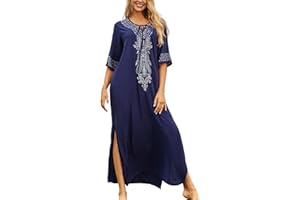 L-Peach Femmes Broderie Caftan Surdimensionné Bohomian Kimono Vêtements de Nuit Biniki Couverture Ups Sarong Paréo