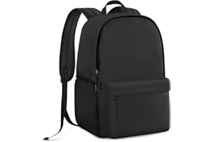 HEEYA Basic Rucksack Leichte Schulrucksack 35x25x50cm für College Mittelschule Reisen Arbeit für Mädchen Jungen, Schwarz