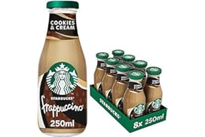 Starbucks® - Frappuccino Cookies & Cream - Bouteilles 8 x 250ml - Café Frappé Cookies & Cream Prêt-à-Boire - Vendu en lot de 8