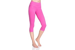 MITAAMI High Waisted 3/4 Lenght Cropped Cotton Pants - Non See Through Capri Leggings Tummy Control Panel Active Pants - Casual Stretchy Sport Gym Yoga Leggings
