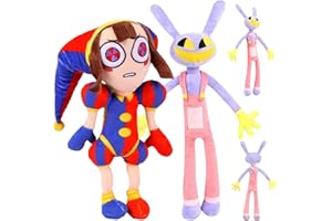 HBSFBH The Amazing Digitals Circus Peluche, 2 Pezzi Digital Circus Plush, Pomni Plushies Toy, Plush Toys for Circus Clowns, Pomni And Jax Plushies Toy, Clown Plushies, for Adults Children Fans Gift