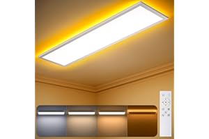 LuJasi Lampe Plafonnier LED Réglable en Luminosité, Panneau LED plat 36W 3600LM de 100x25CM, Lampe Plafonnier avec Télécommande (3000-6500K), Rectangulaire