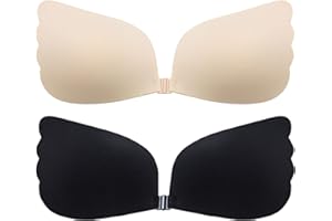 CatoFree Adhesive Bras for Women, 2 Pack Reusable Invisible Self-Adhesive Bras for Evening Dress