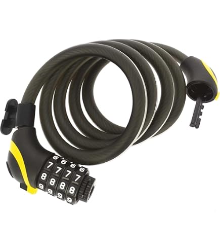 Antivol Vélo ROCKBROS Avec Câble 180cm - Cadenas Code 4 Chiffres, LED - Pour VTT, Scooter, Moto
