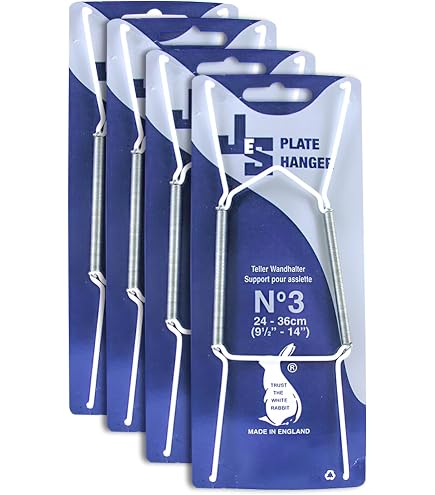 JES Super Plaat Hanger No 3 – Verstelbare Bordhanger Voor Borden Van 48-61 Cm, Sterk Staaldraad Met Witte Coating, Past Op Elke Fotohaak 2 miniatura