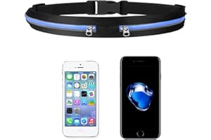 SHOKAN Running Belt, Women Men Dual Pocket Expandable Mobile Phone Holder Bum Bag, Adjustable Waterproof Waist Runner Pouch, Running Waist Pack Fits All Mobile Phones, for Fitness Cycling Hiking Sport