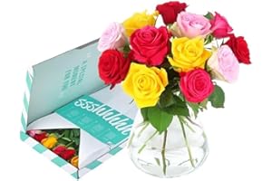 BloomPost Mixed Roses - Letterbox Gift - Fresh Flowers Delivered - Bouquet Perfect for Mothers Day, Birthdays, Anniversaries and Thank You Gifts - Next Day Free UK Delivery