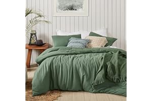 Sedefen Bettwäsche 220x240cm Baumwolle Renforce Grün Dunkelgrün Uni Unifarben Baumwollbettwäsche Set,Doppelbett Bettbezug und 2 Kissenbezug 80x80cm,mit Reißverschluss