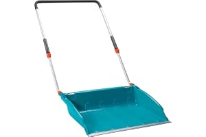 Gardena snösläde: Bred snöskyffel med teleskopskaft med tre inställningar, arbetsbredd 70 cm, förstärkt trampkant, extra grepp för enkel tippning (3260-30)