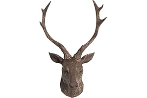 PRODBUY HOME Stag Head Wall Mounted Ornament Large Stags Antlers Aged Reindeer Home Sculpture
