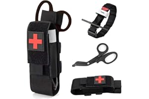 Feloyal Tourniquet Laccio Emostatico Borsa Molle Laccio Emostatico EMT Forbici Mediche, Borsa Supporto Militare per Laccio Emostatico e Forbici per Pronto Soccorso ed Emergenze all'aperto