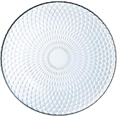 Luminarc Pampille Clear Glass Deep Dish 20 cm | Transparent, Glass, Round, Embossed Finish, 20 cm, Stackable, Microwave-Safe,