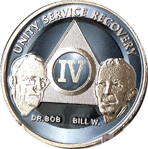 4 Year AA Medallion Founders Titanium Nickel Bill W Doctor Bob Chip IV