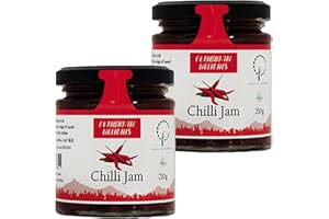 Cumbrian Delights Chilli Jam Twin Pack, Includes 31% Chillies, Ginger & Apples, Handcrafted in the Lake District, No Flavourings & Additives, Nut & Gluten Free, Vegan 2x210g