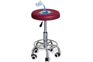 Bestenrose Hockerbezug Rund 2 Stück wasserdichte Bezug für Barhocker Stuhlhussen PU Sitzkissen Bürostuhl Hocker Bezug Sitzkissenbezug für Esszimmerstühle Runder Hocker