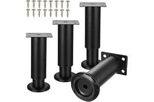 SHACHENH 4 x Möbelfüße 12-18 cm Höhenverstellbare Füße für Möbelfüße Schwarz,Schrankfüße Schrankfüsse für Schränke Kommoden Sofa Tisch Bett Füße, Schrank Füße für Couchfüße Bettfüße Sofafüße