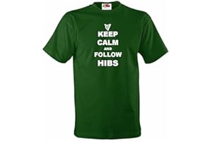 INVICTA SCREEN PRINTERS Hibernian FC Keep Calm and Follow Hibs & Harp Football T-Shirt