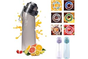 Cotensta 650ML Grgowe Bouteille D'Eau Parfum Fruits, Air Gourde Saveur Pods Bouteille avec 6 Capsules de saveur Gout