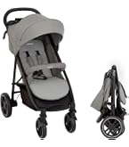 DERYAN XP XL Poussette Canne Ultra Compacte – 0-4 Ans (25 Kg), Pliage D'une Main, Position Allongée, Grand Panier – Noir